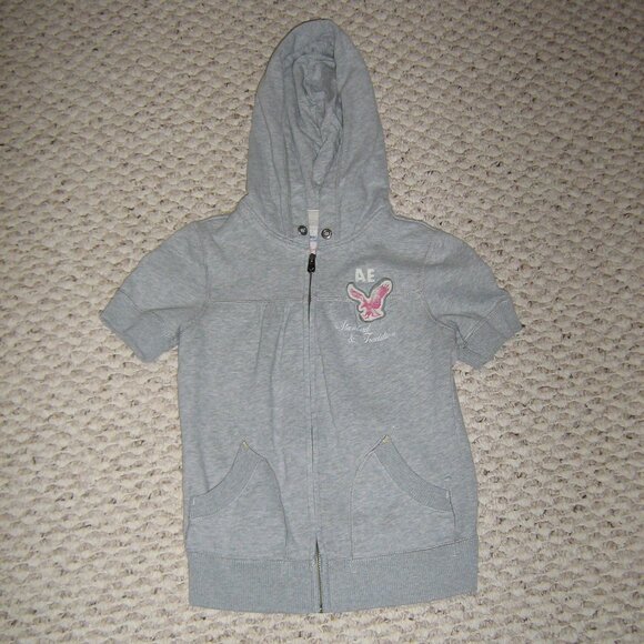 American eagle short sleeve zip up hoodie - Picture 1 of 3